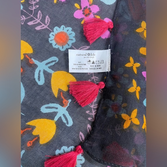 NWT Natural Life  Nandita Tassel Floral Kimono One Size - Picture 11 of 13
